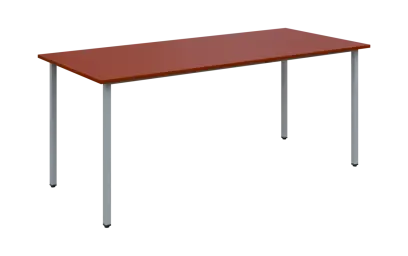 JSB 180N Jídelní stůl 1800 x 800 mm, deska cihlově červená / podnož stříbrná